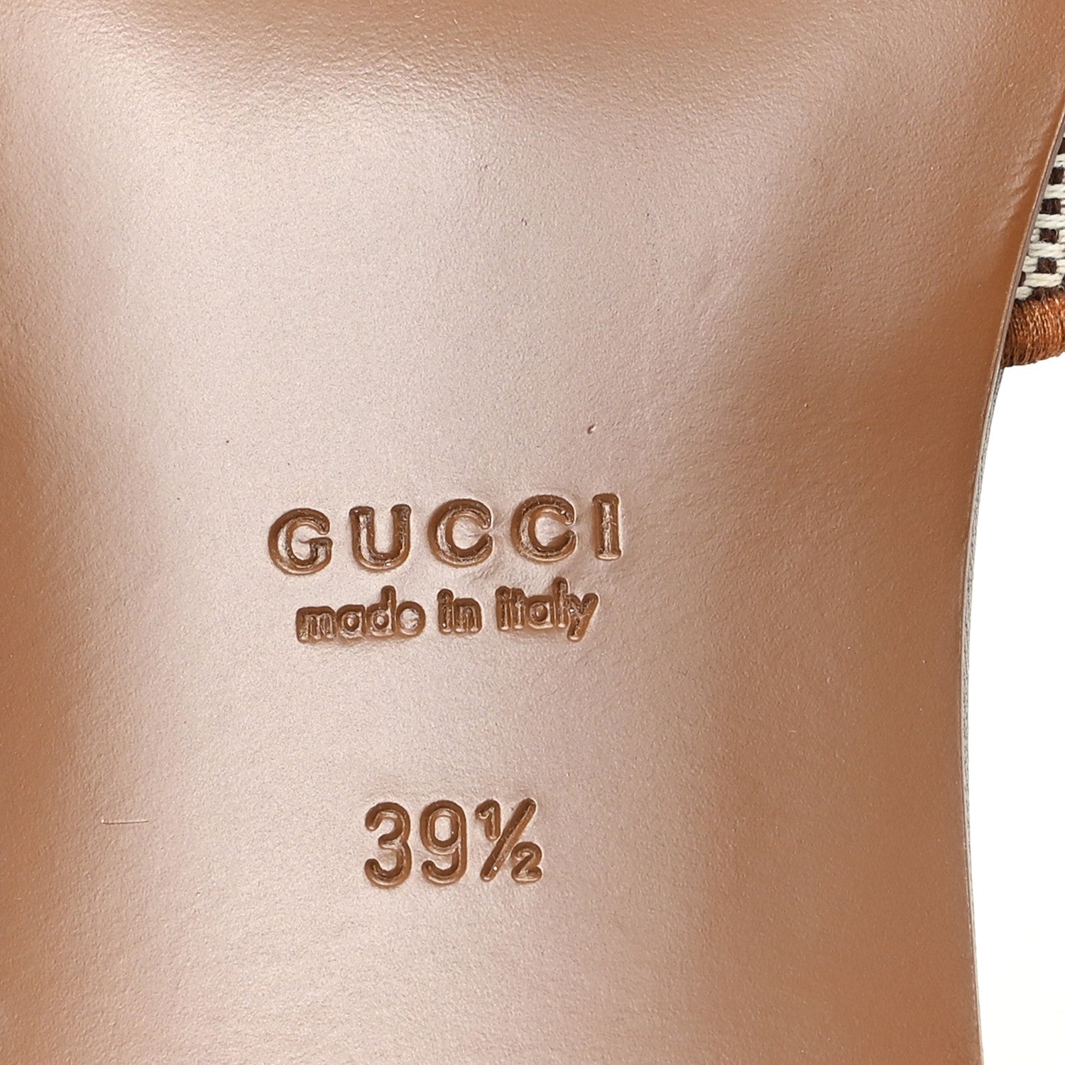 Gucci Canvas Rice Cosmos Softy Calfskin Interlocking G Cut Out Slide Sandals 39.5 Brown Natural Sundial 7 of 8