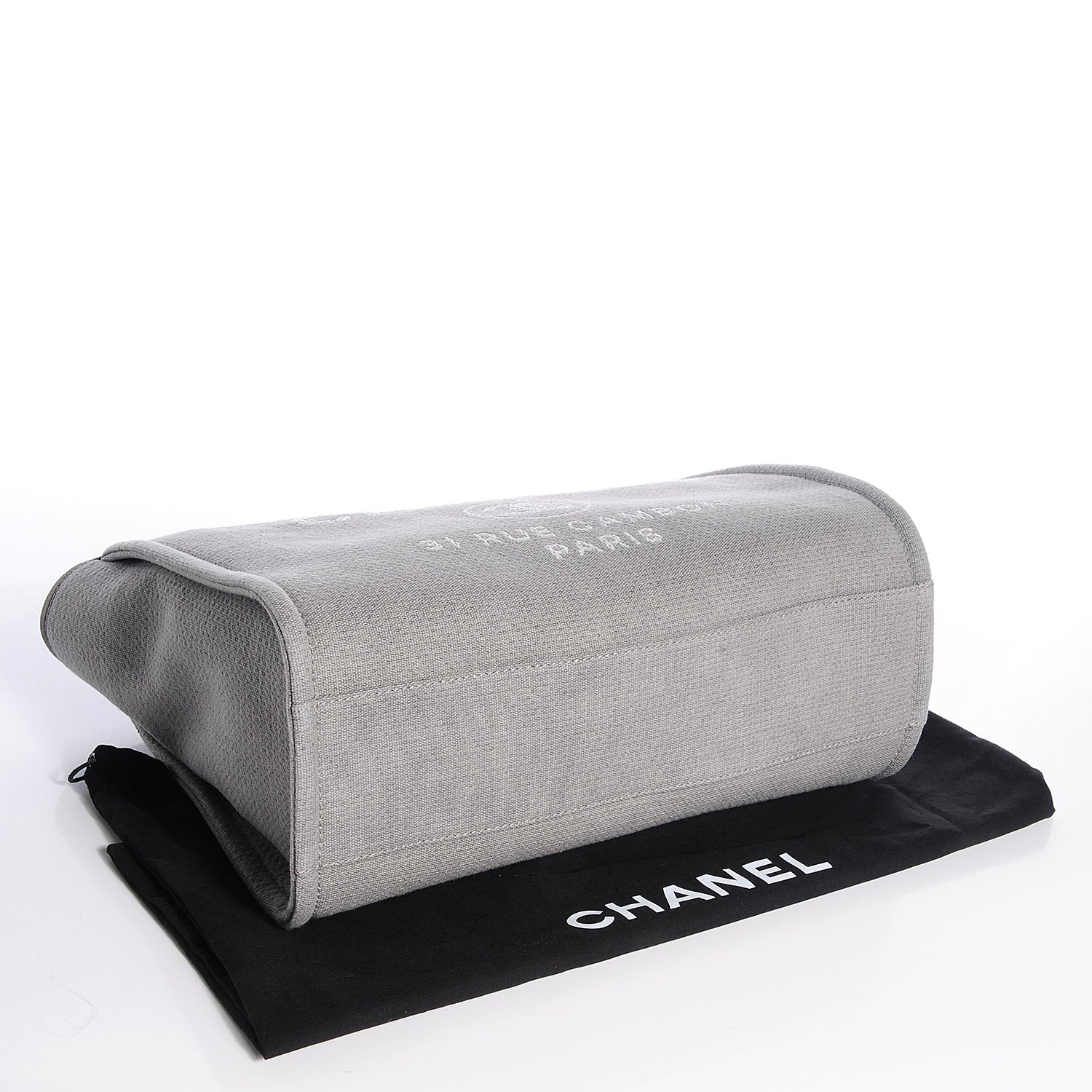 Chanel Canvas Deauville Small Tote Grey 4 of 8