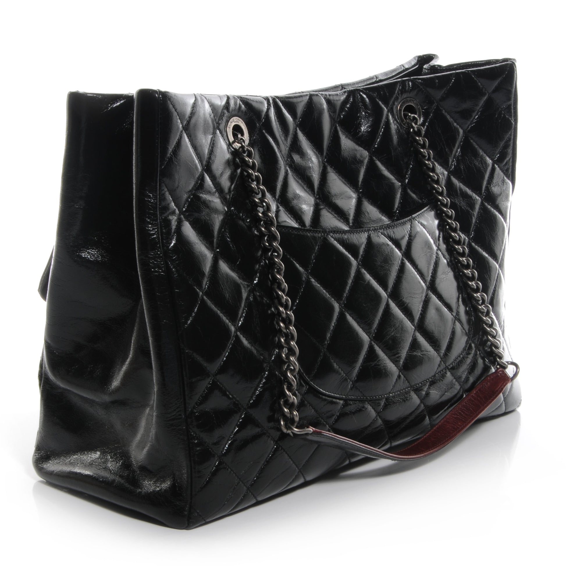 Chanel Glazed Calfskin Large Front Flap Tote Black 3 of 8