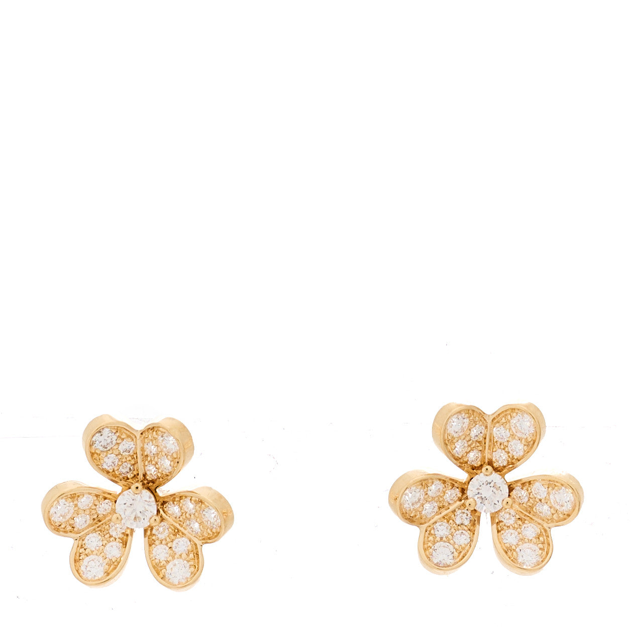 18K Yellow Gold Diamond Mini Frivole Pave Earrings