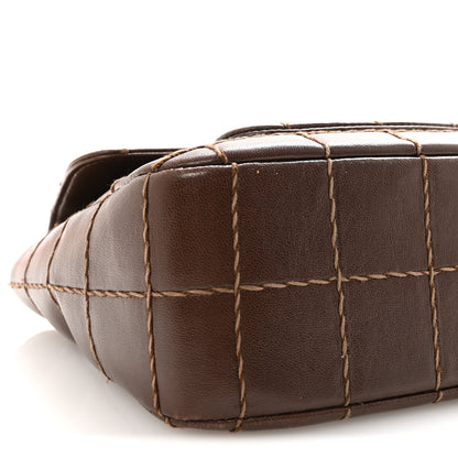 Chanel Lambskin Square Double Stitch Flap Dark Brown 9 of 10