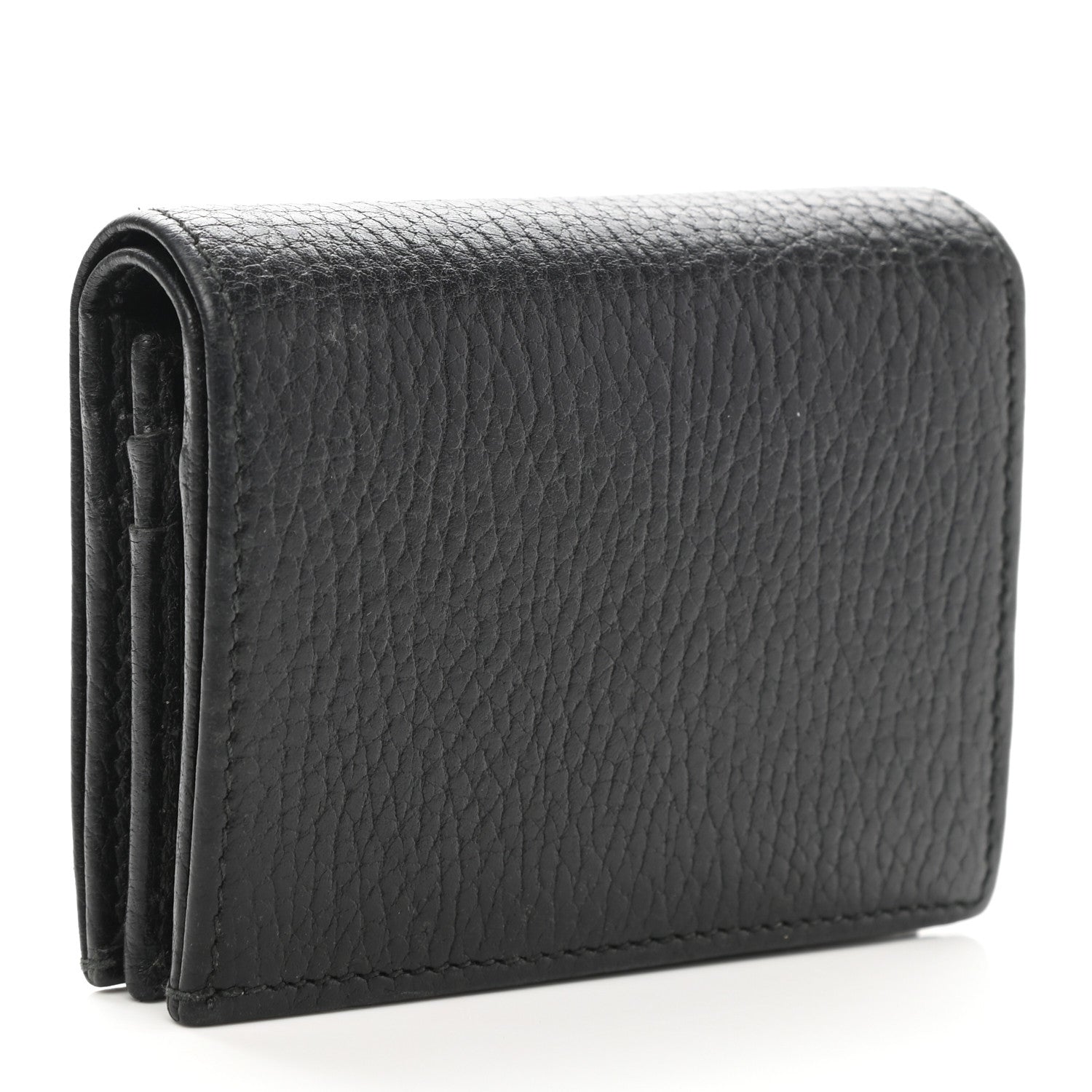 Gucci Pebbled Calfskin GG Marmont Card Case Black 3 of 7