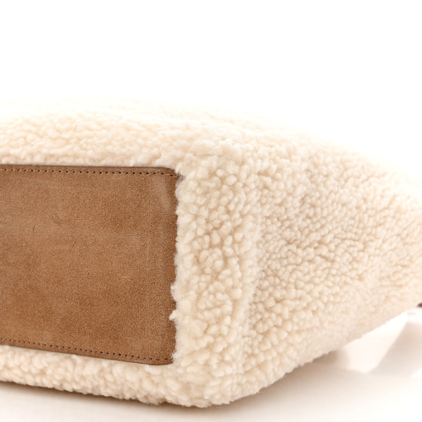 X UGG Suede Shearling Medium Shopping Bag Natural
