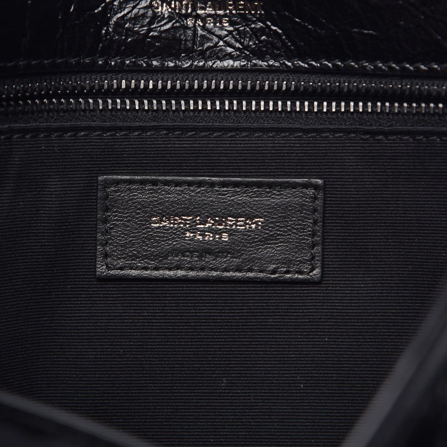 Crinkled Calfskin Matelasse Monogram Medium Niki Chain Satchel Black