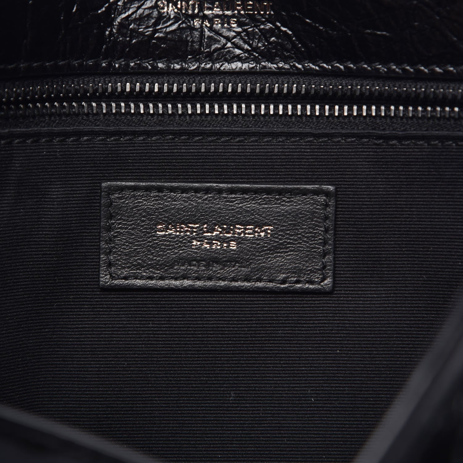 Saint Laurent Crinkled Calfskin Matelasse Monogram Medium Niki Chain Satchel Black 6 of 9