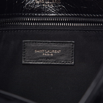 Saint Laurent Crinkled Calfskin Matelasse Monogram Medium Niki Chain Satchel Black 6 of 9