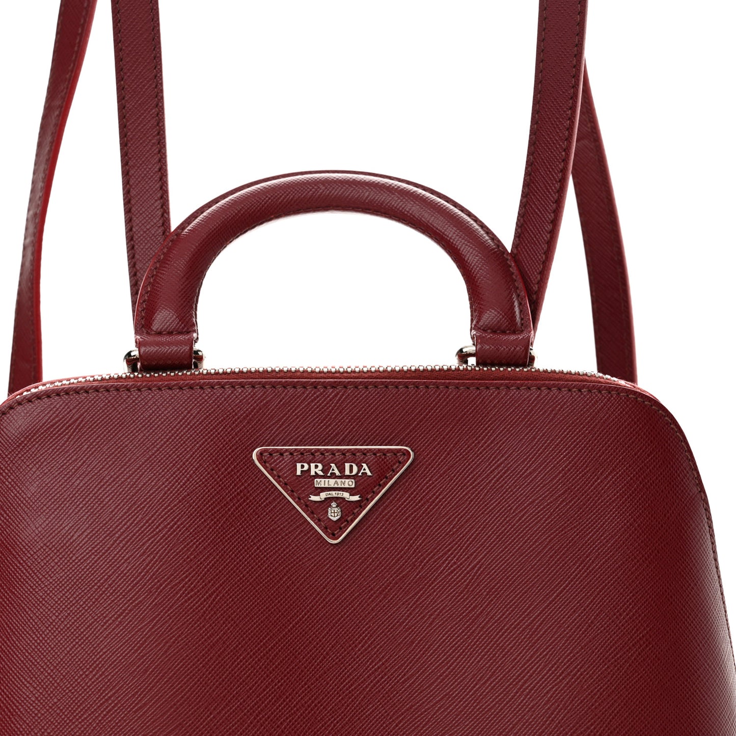 Saffiano Lux Promenade Backpack Cherry