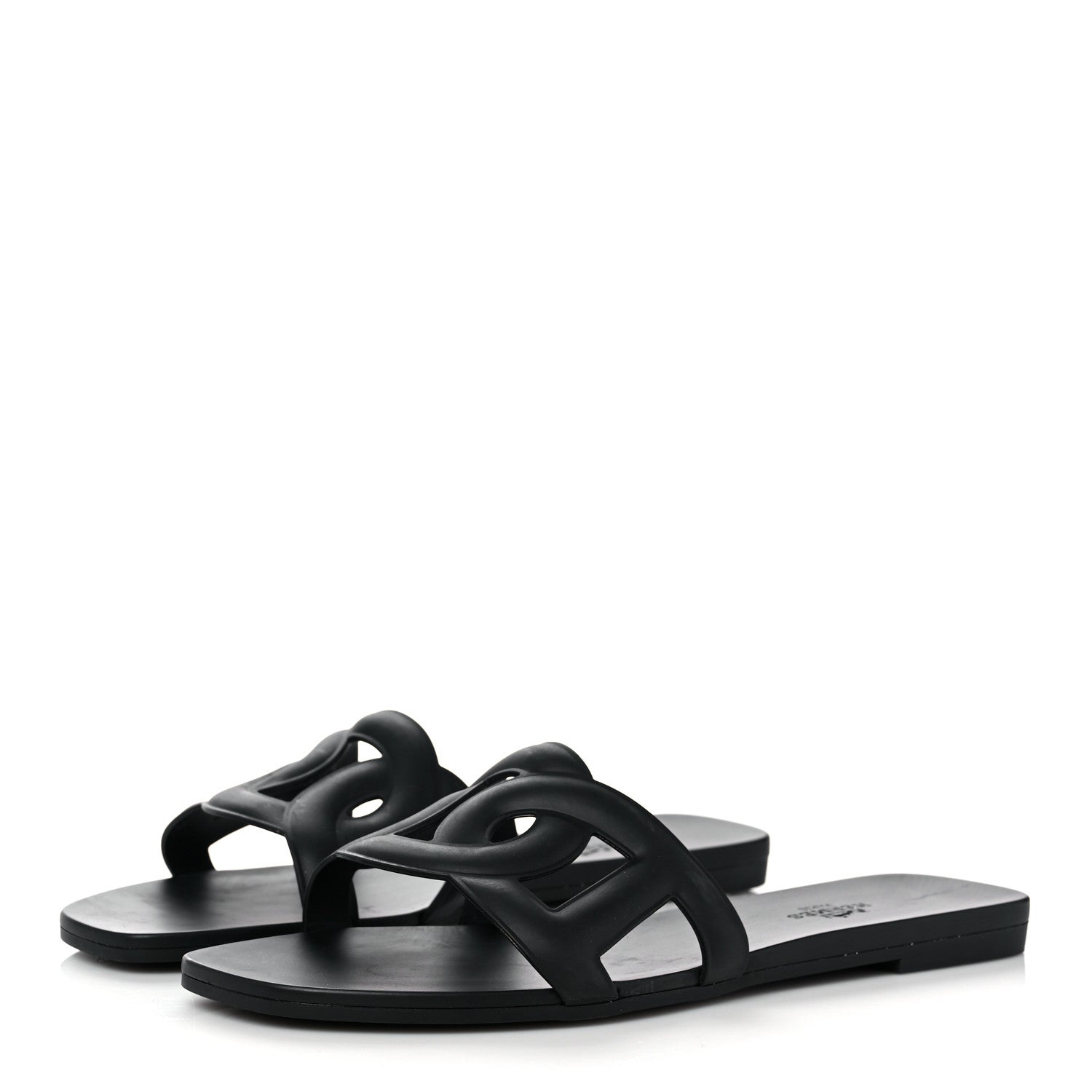 Hermes Rubber Aloha Sandals 38 Black 3 of 9