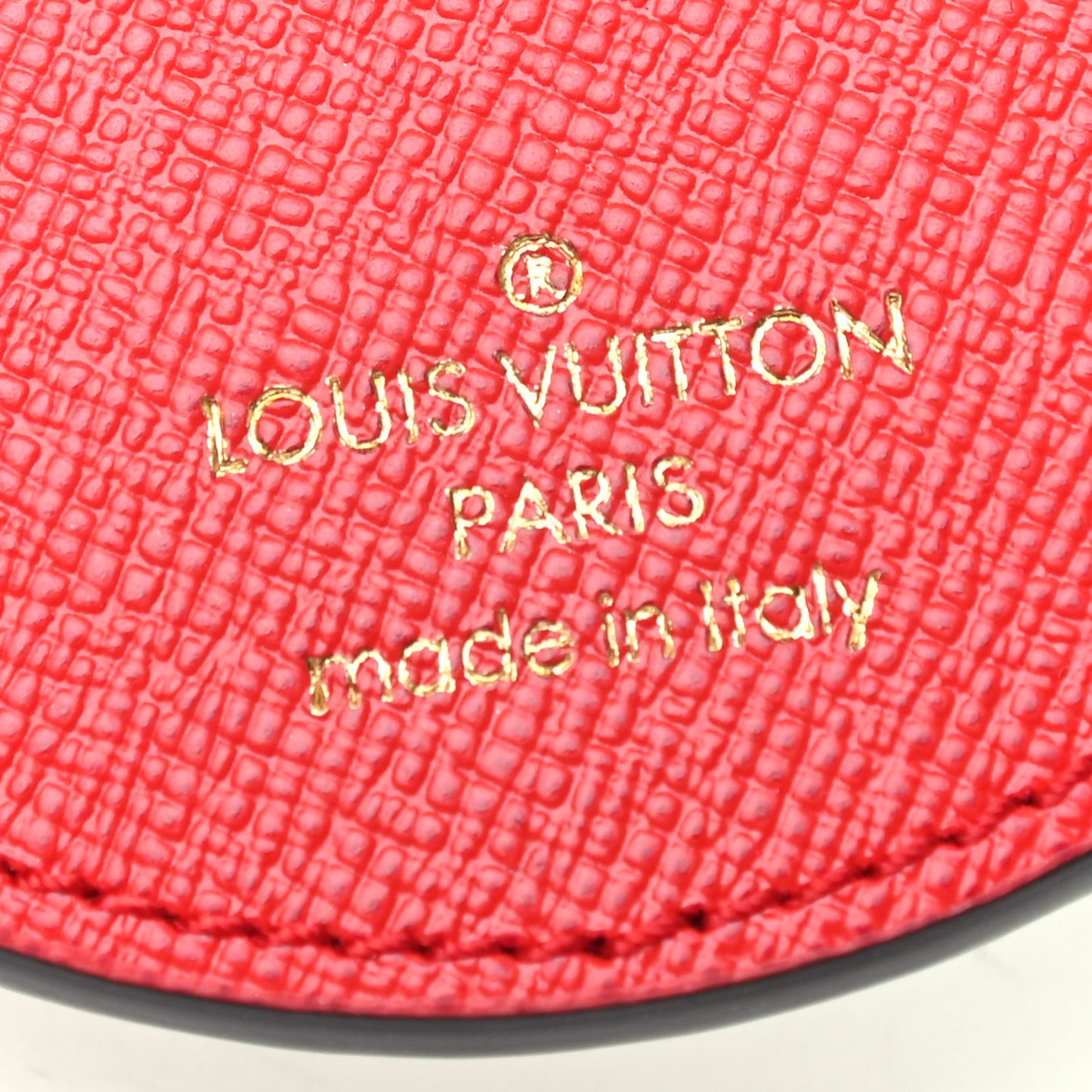 Calfskin Monogram Check Bag Charm Key Holder Red