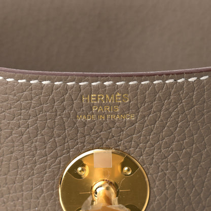 Hermes Taurillon Clemence Lindy 26 Etoupe 6 of 9