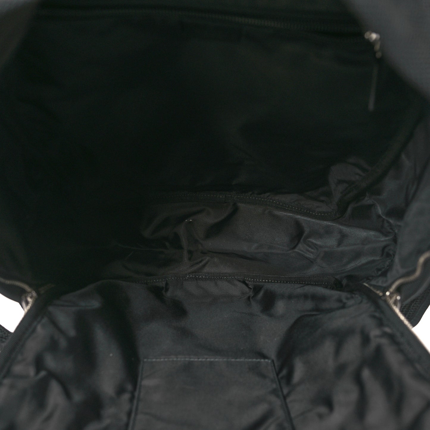 Techno Canvas Appia Calfskin Web Tote Backpack Black