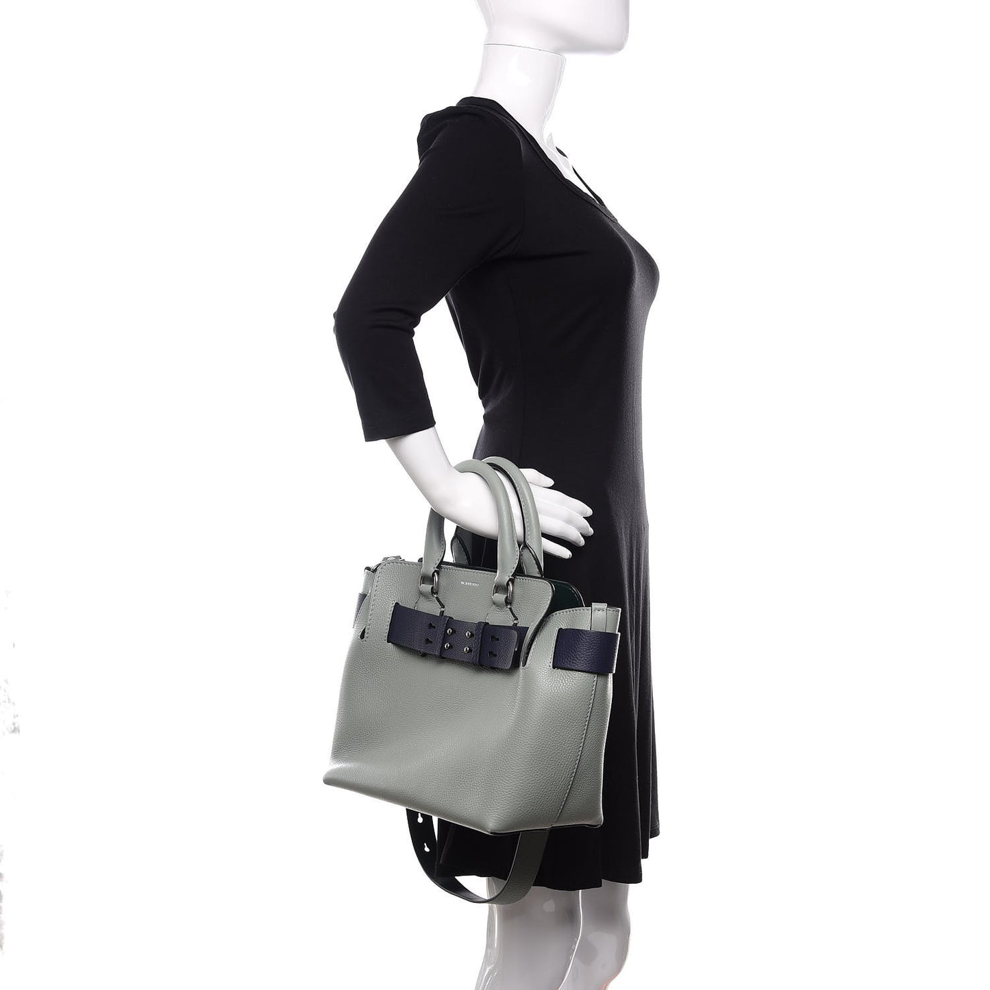 Soft Grain Calfskin Small Belt Bag Grey Blue