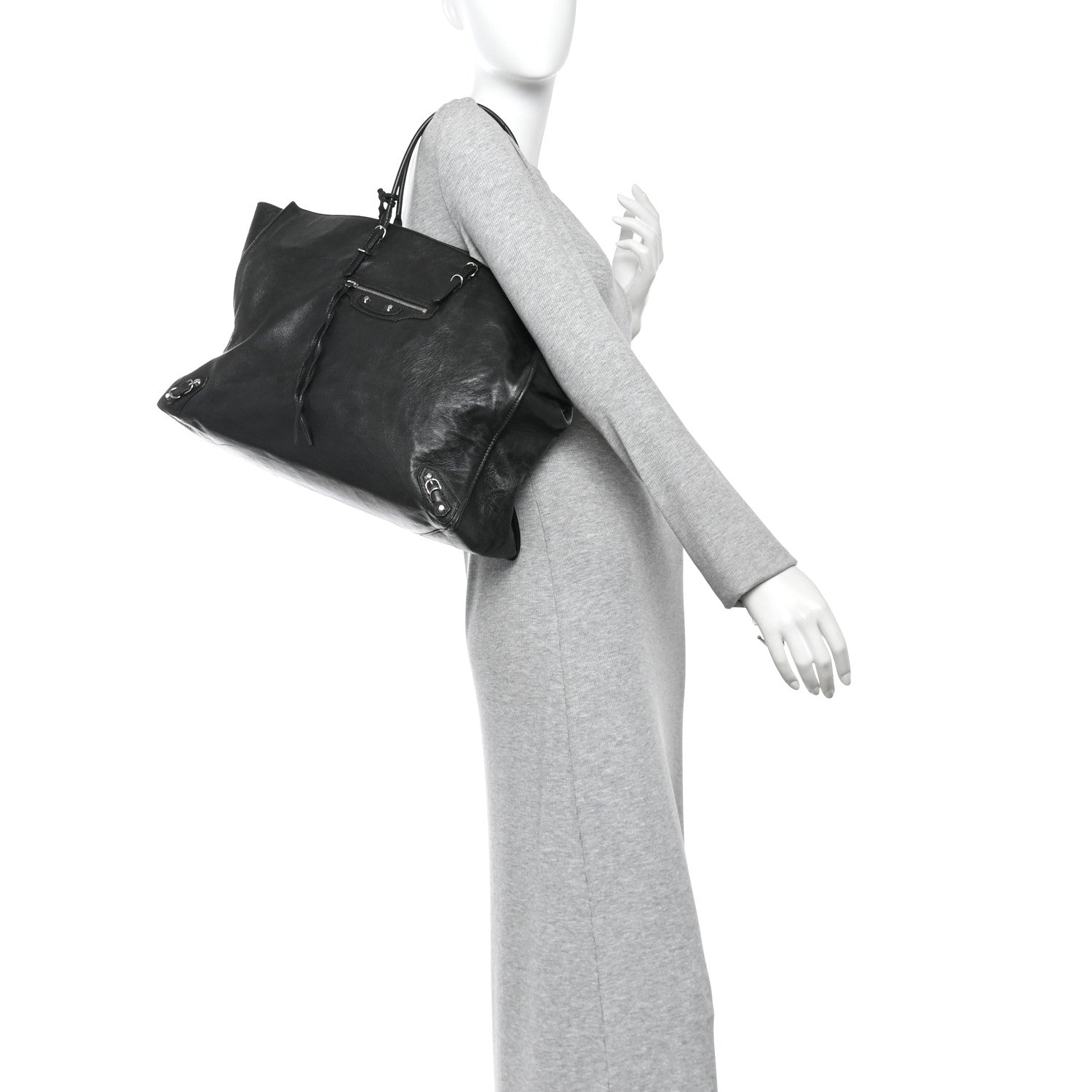 Balenciaga Supple Calfskin Papier A4 Zip Around Tote Black 2 of 14