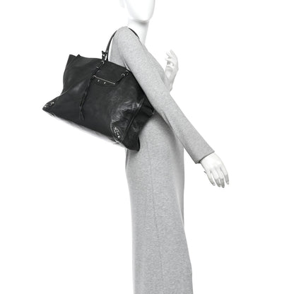 Balenciaga Supple Calfskin Papier A4 Zip Around Tote Black 2 of 14