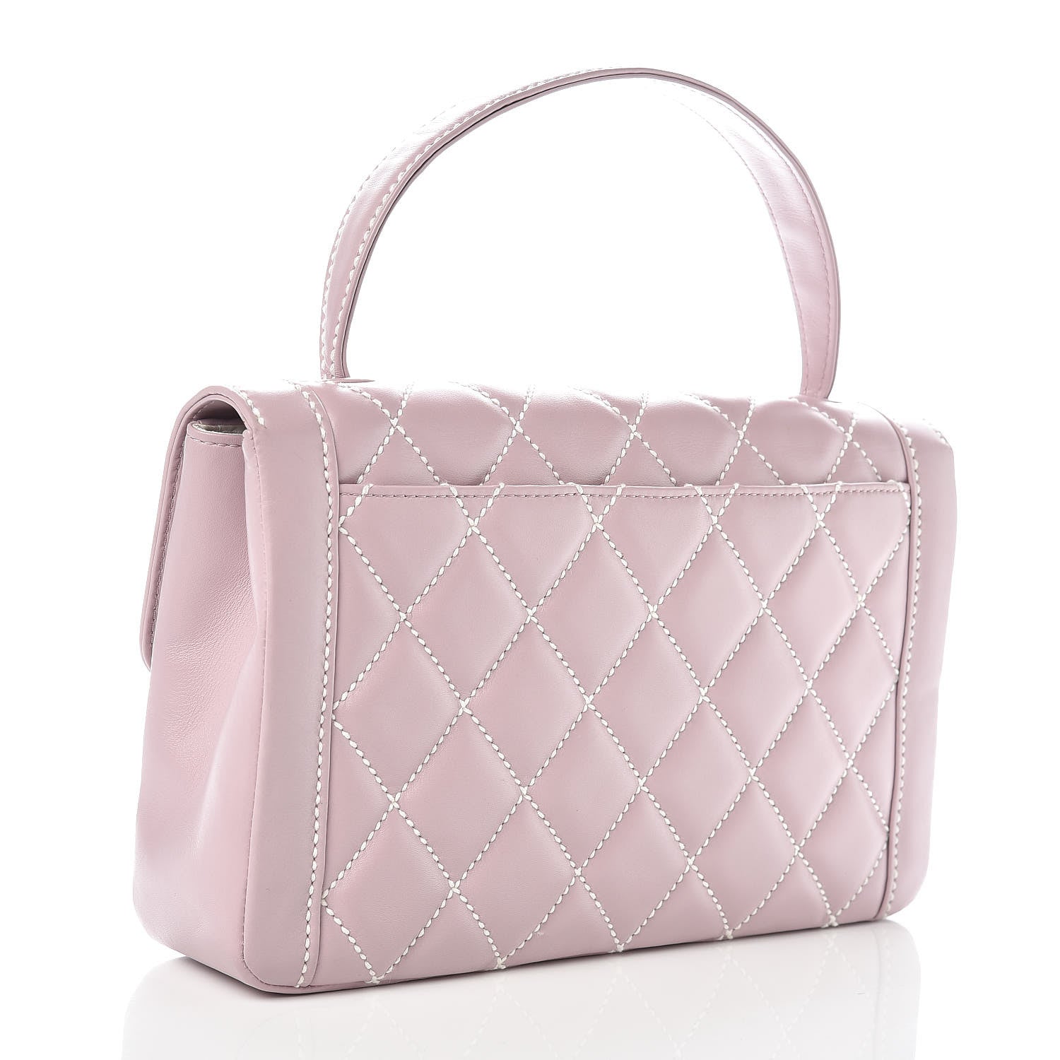 Chanel Calfskin Quilted Wild Stitch Large Flap Light Purple 3 of 11