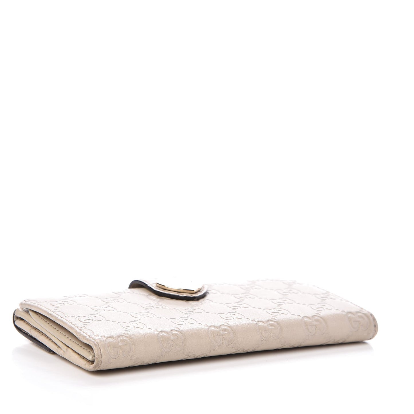 Guccissima Heart Continental Wallet Off White