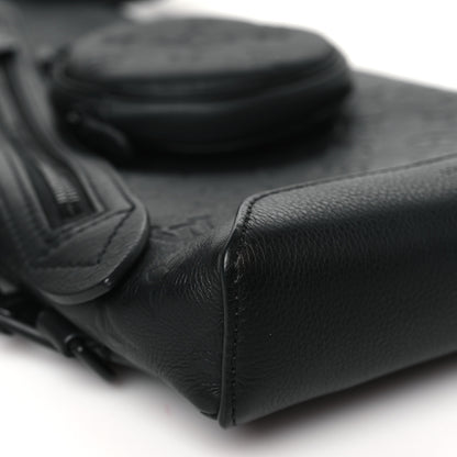 Louis Vuitton Calfskin Shadow Monogram Duo Slingbag Black 9 of 10
