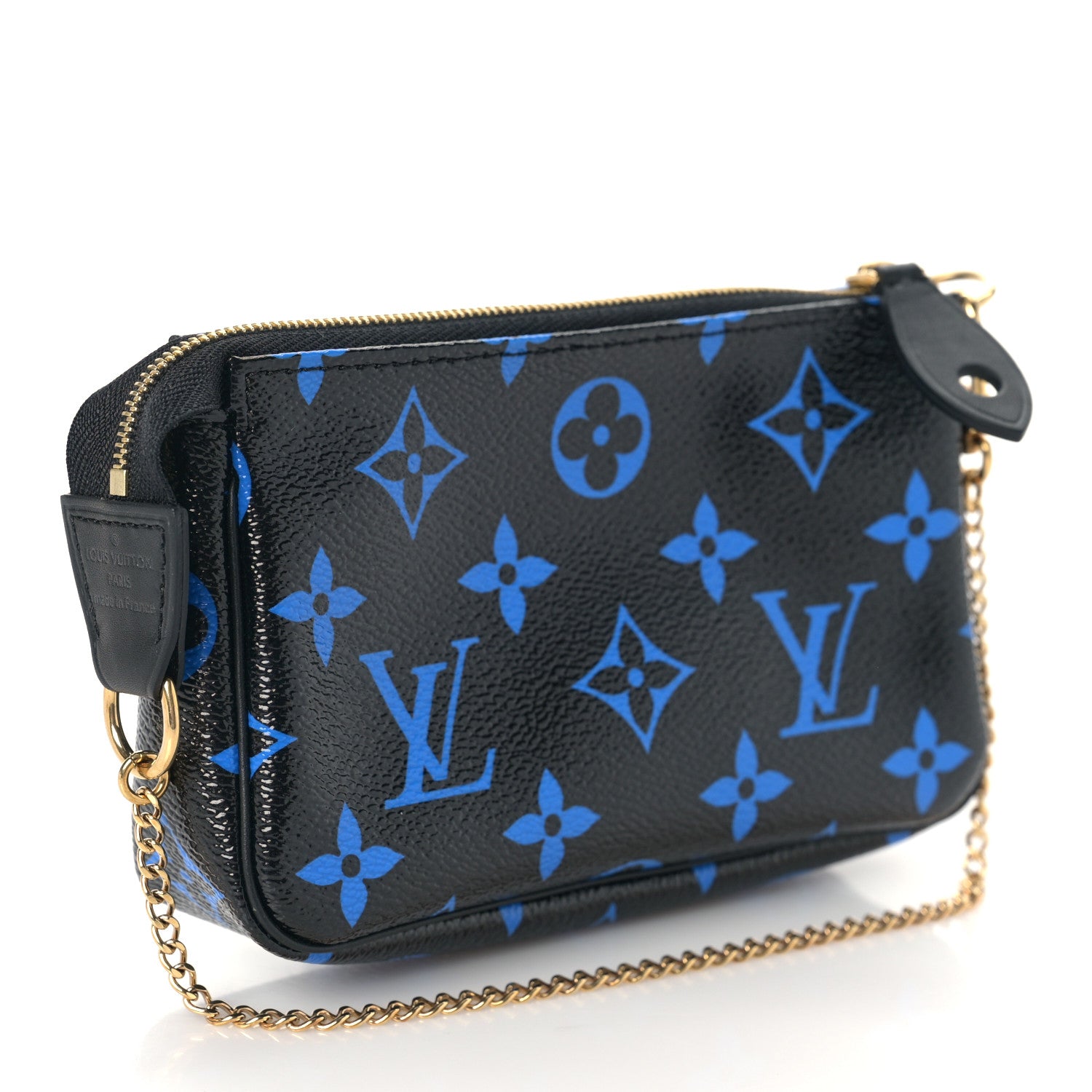 Louis Vuitton Colored Monogram Mini Pochette Accessories Blue Black 3 of 8