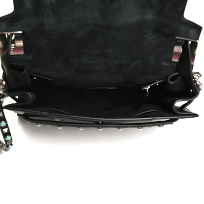 Valentino Garavani Alce Calfskin My Rockstud Rolling Frame Bag Black 5 of 15