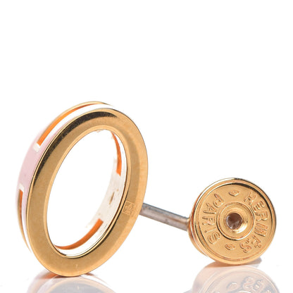Hermes Palladium Lacquered Pop H Earrings Orange Fonce 4 of 5