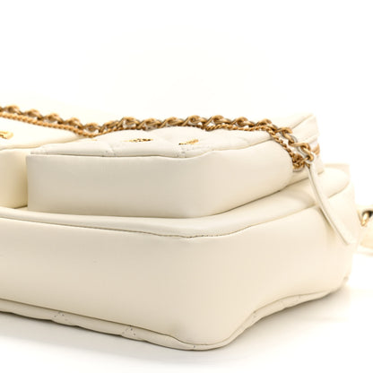 Chanel Calfskin Quilted Large Camera Case White 10 of 11