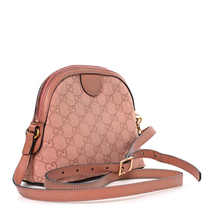 Gucci Monogram Textured Dollar Calfskin Small Ophidia Dome Shoulder Bag Cloche Rose Pink 3 of 12