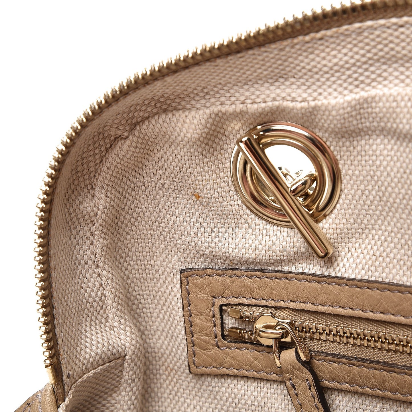 Pebbled Calfskin Small Soho Bowler Camelia