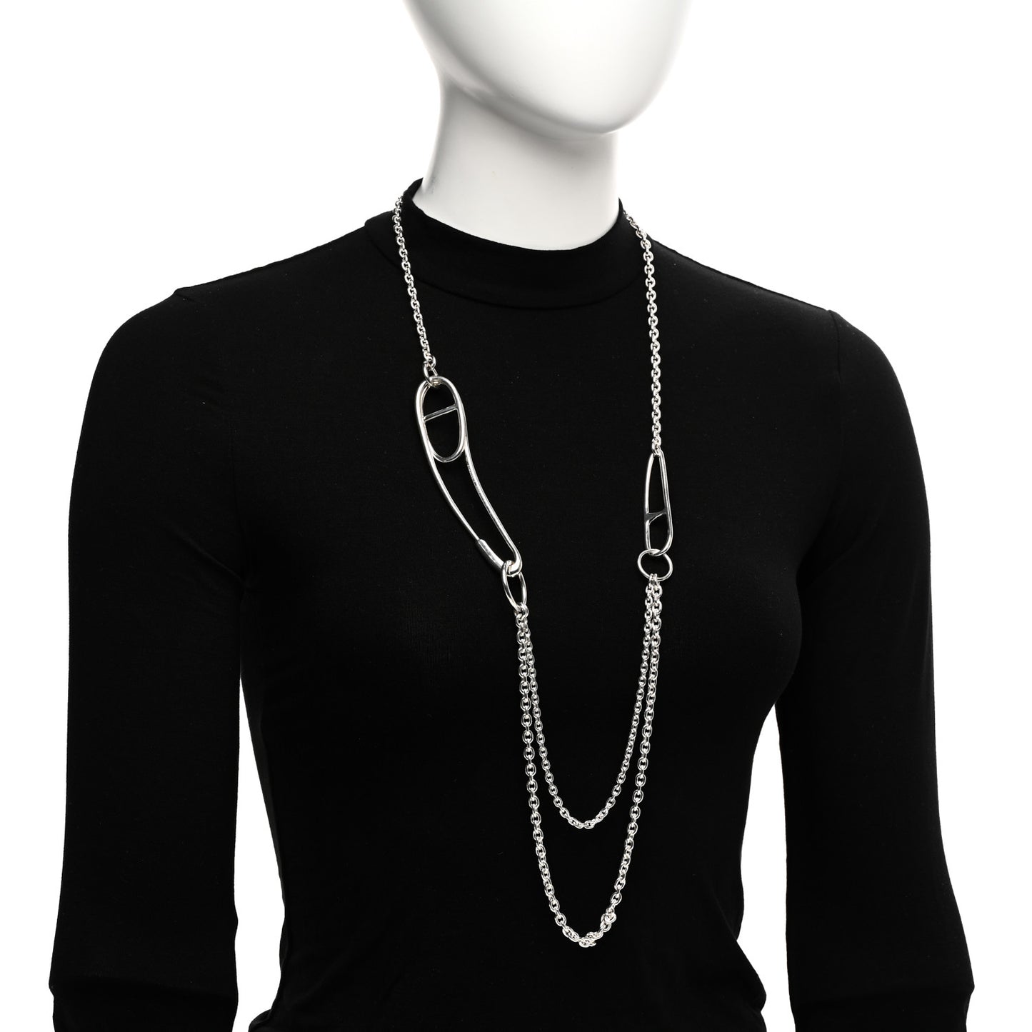Sterling Silver Chaine d'Ancre Punk Long Necklace