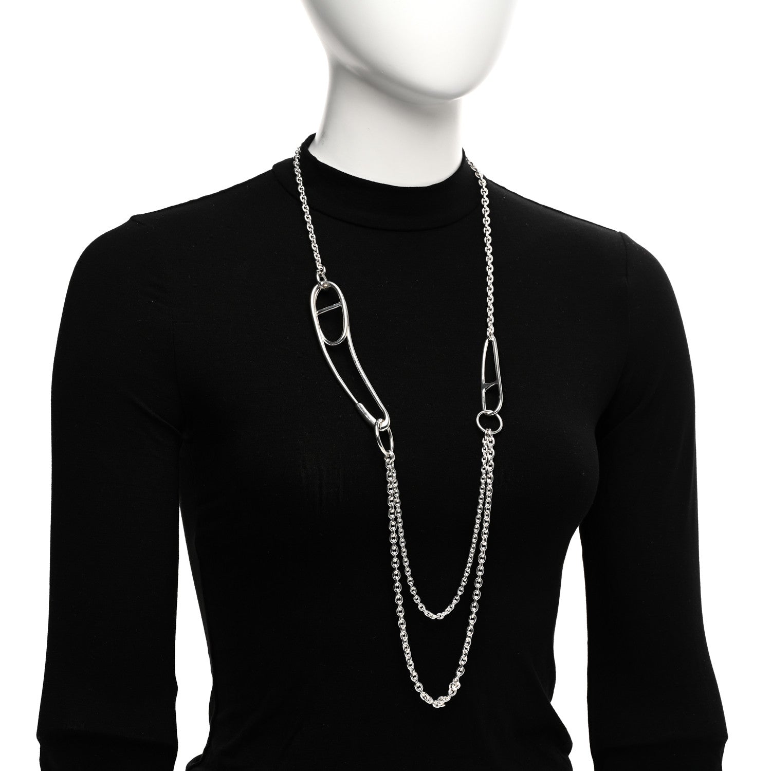 Hermes Sterling Silver Chaine d'Ancre Punk Long Necklace 2 of 6