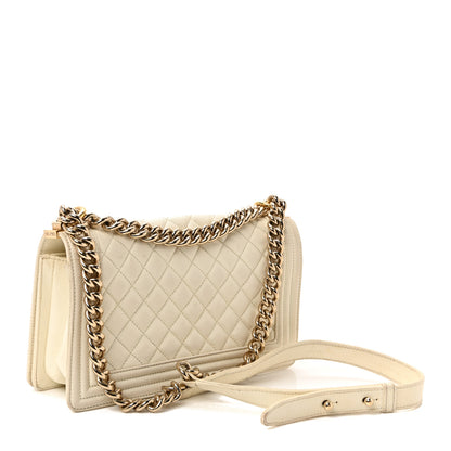 Chanel Caviar Quilted Medium Boy Flap White 3 of 10