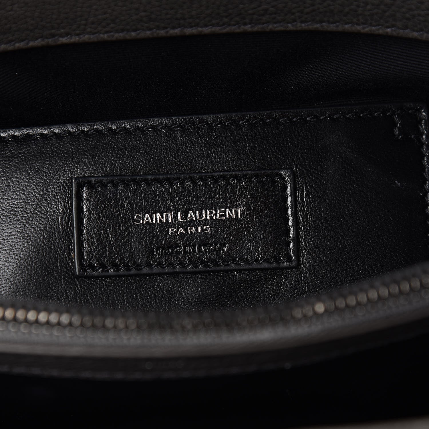 Saint Laurent Sheepskin Matelasse Chevron Monogram Large College Satchel Light Coal 6 of 12
