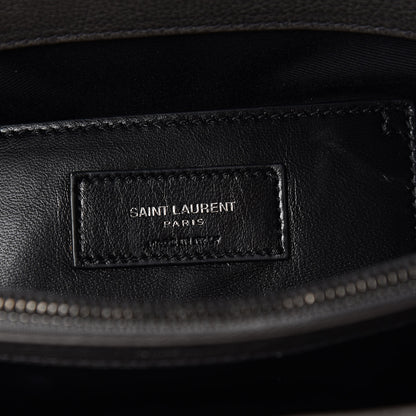 Saint Laurent Sheepskin Matelasse Chevron Monogram Large College Satchel Light Coal 6 of 12