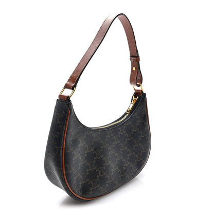 Celine Triomphe Canvas Calfskin Ava Shoulder Bag Tan 3 of 10