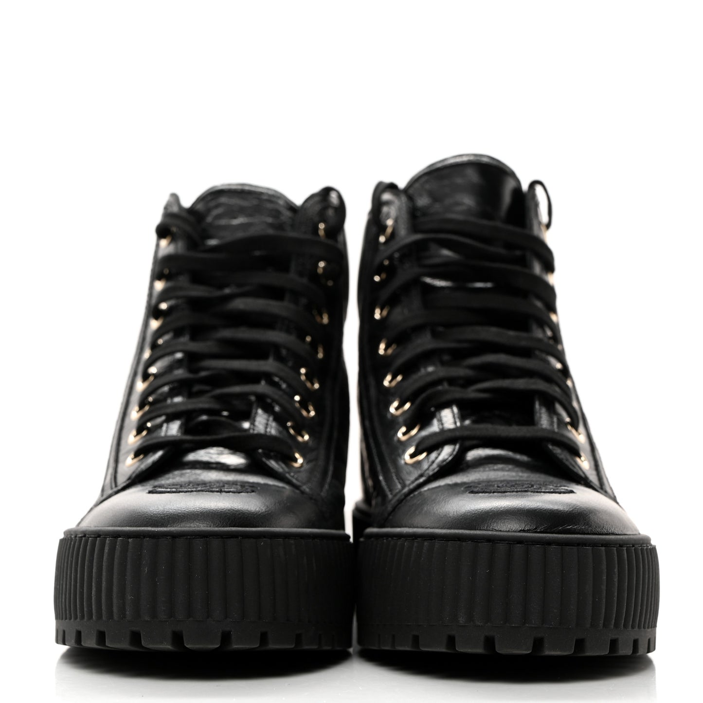 Aged Calfskin Lace Up Cap Toe Sneakers 38.5 Black White