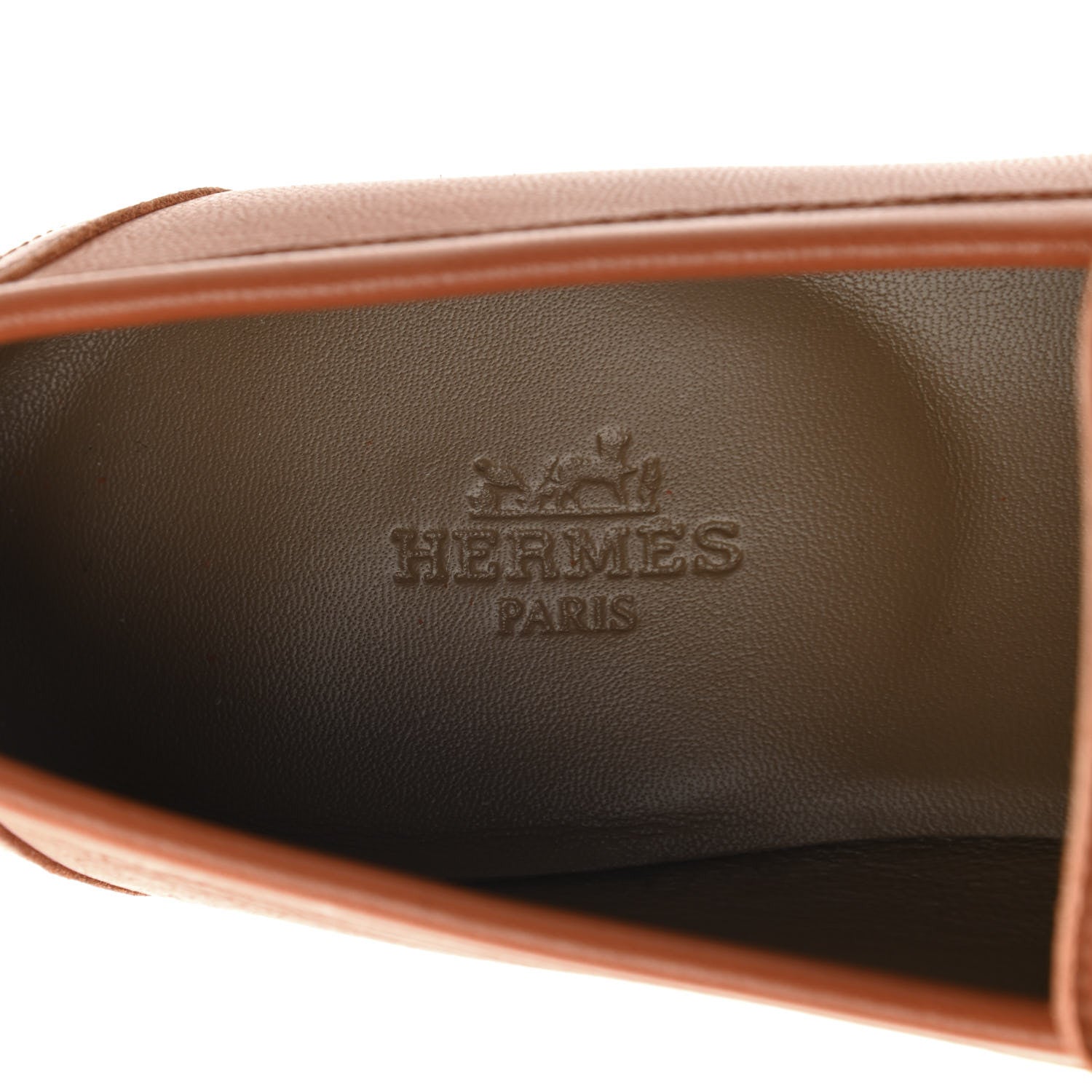Hermes Goatskin Womens Paris Loafers 36 Marron Glaise 7 of 11