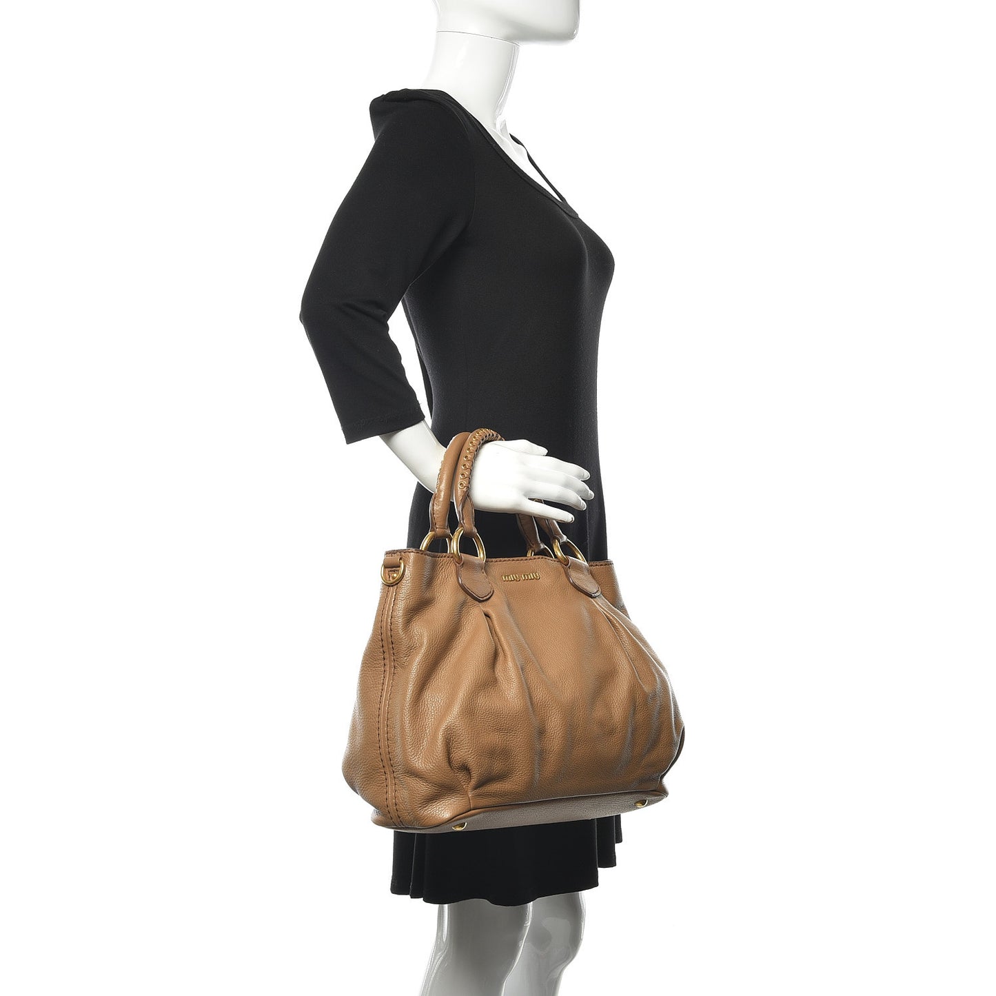 Vitello Daino Top Handle Tote Cammeo