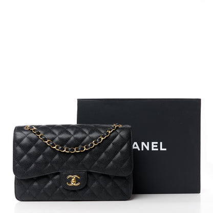 Chanel Caviar Quilted Jumbo Double Flap Black 14 of 14