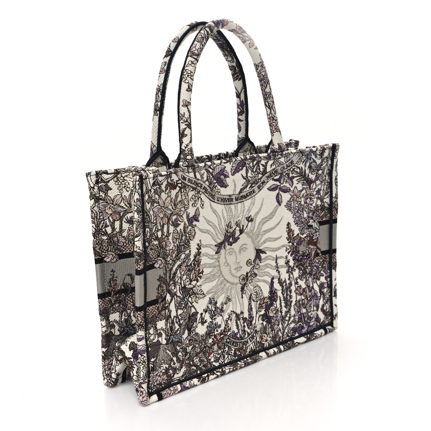Canvas Embroidered Medium 4 Saisons Hiver Soleil Book Tote Multicolor