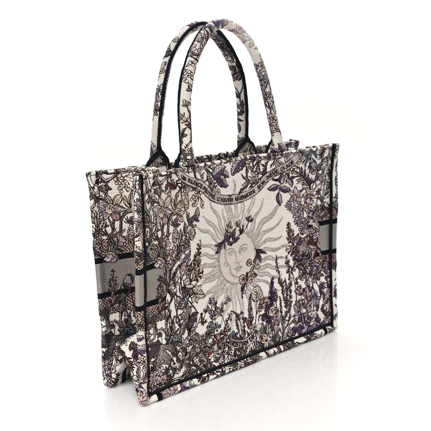 Christian Dior Canvas Embroidered Medium 4 Saisons Hiver Soleil Book Tote Multicolor 2 of 11
