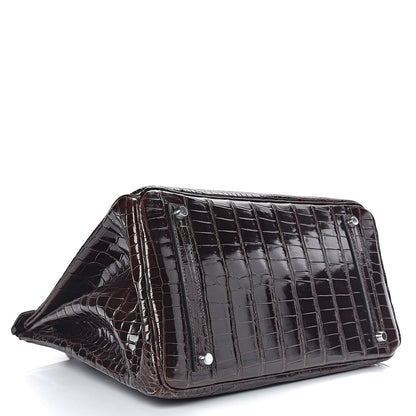 Hermes Shiny Porosus Crocodile Birkin 35 Cocoan 4 of 31