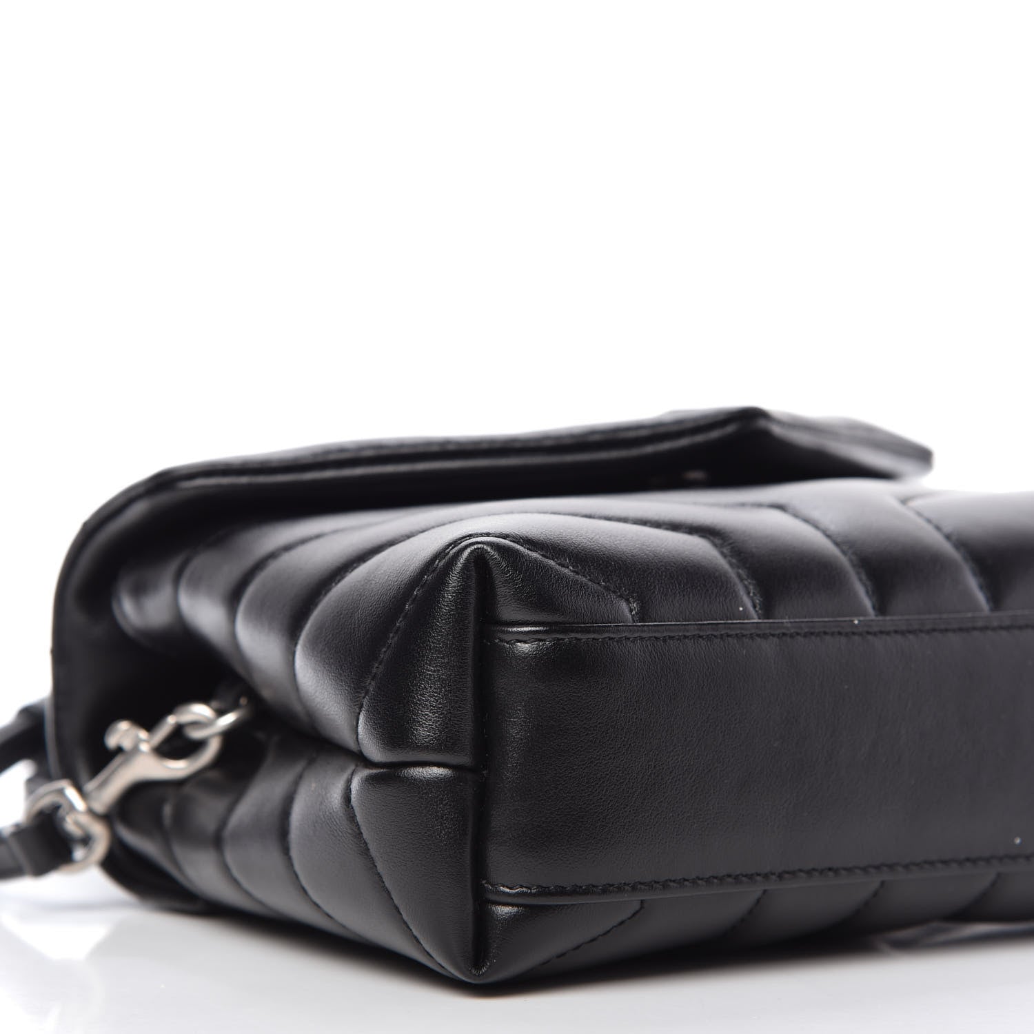 Saint Laurent Calfskin Y Quilted Monogram Toy Loulou Crossbody Bag Black 6 of 9