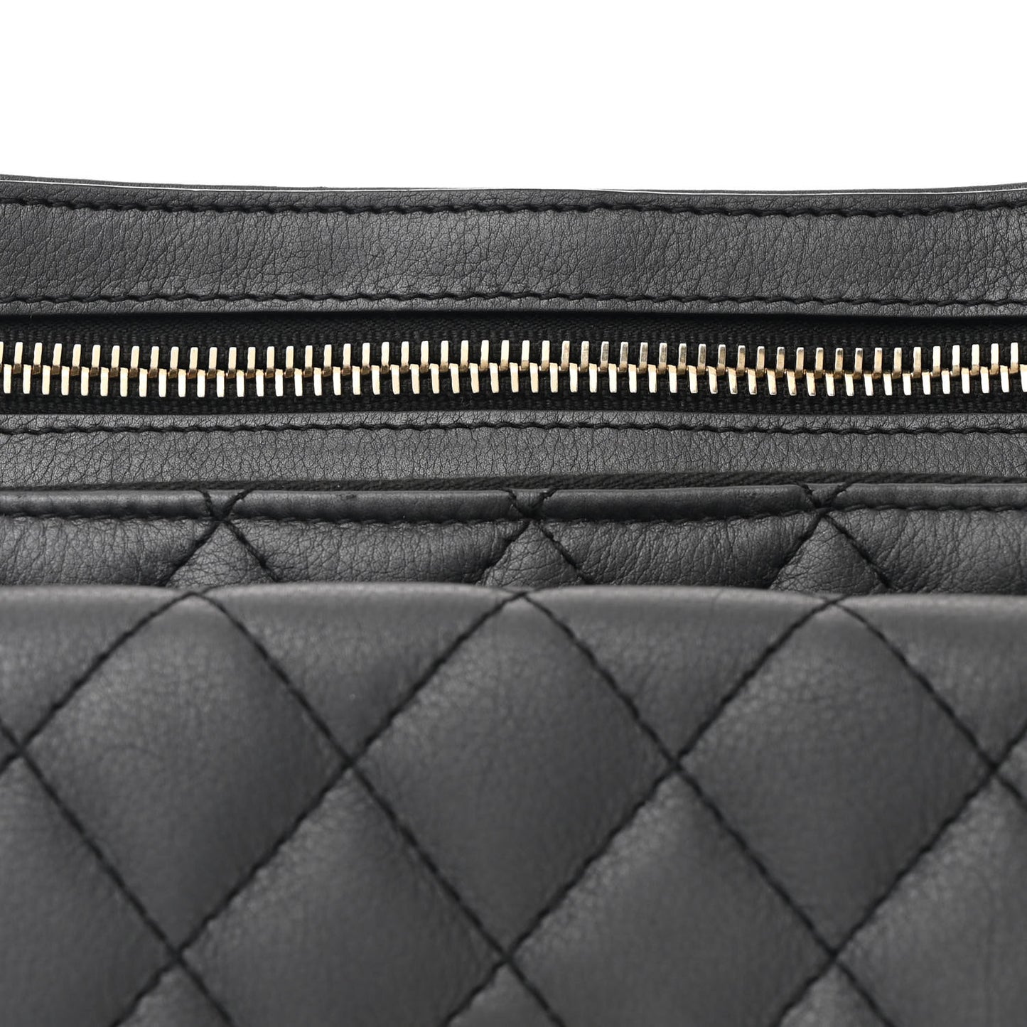 Calfskin Flap Chain Waist Bag Black