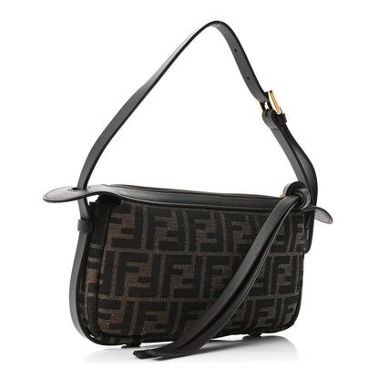 Fendi Fabric Jacquard Vitello Grace FF 1974 Mini Simply Fendi Shoulder Bag Tobacco Moro Ebano 2 of 9