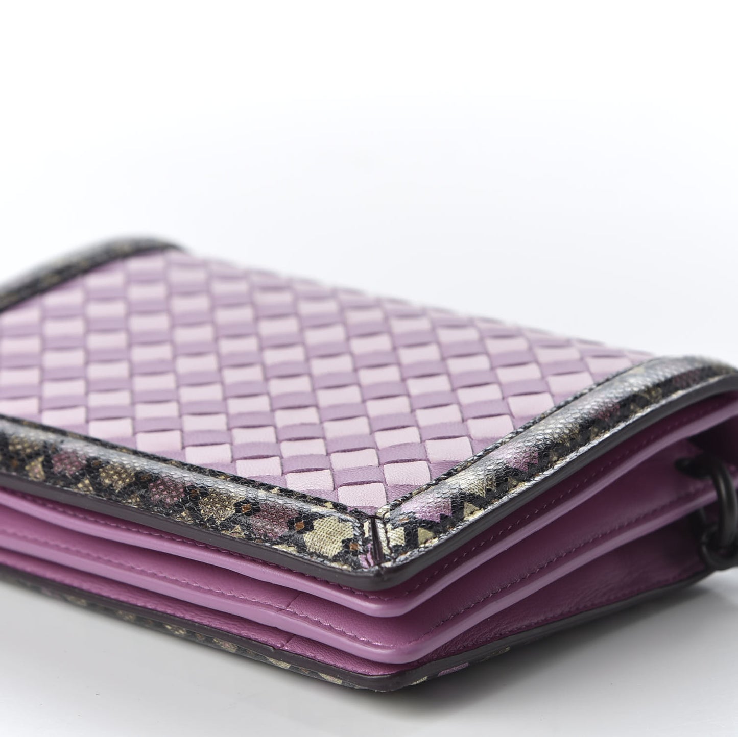 Nappa Karung Intrecciato Mini Montebello Crossbody Bag Purple Pink