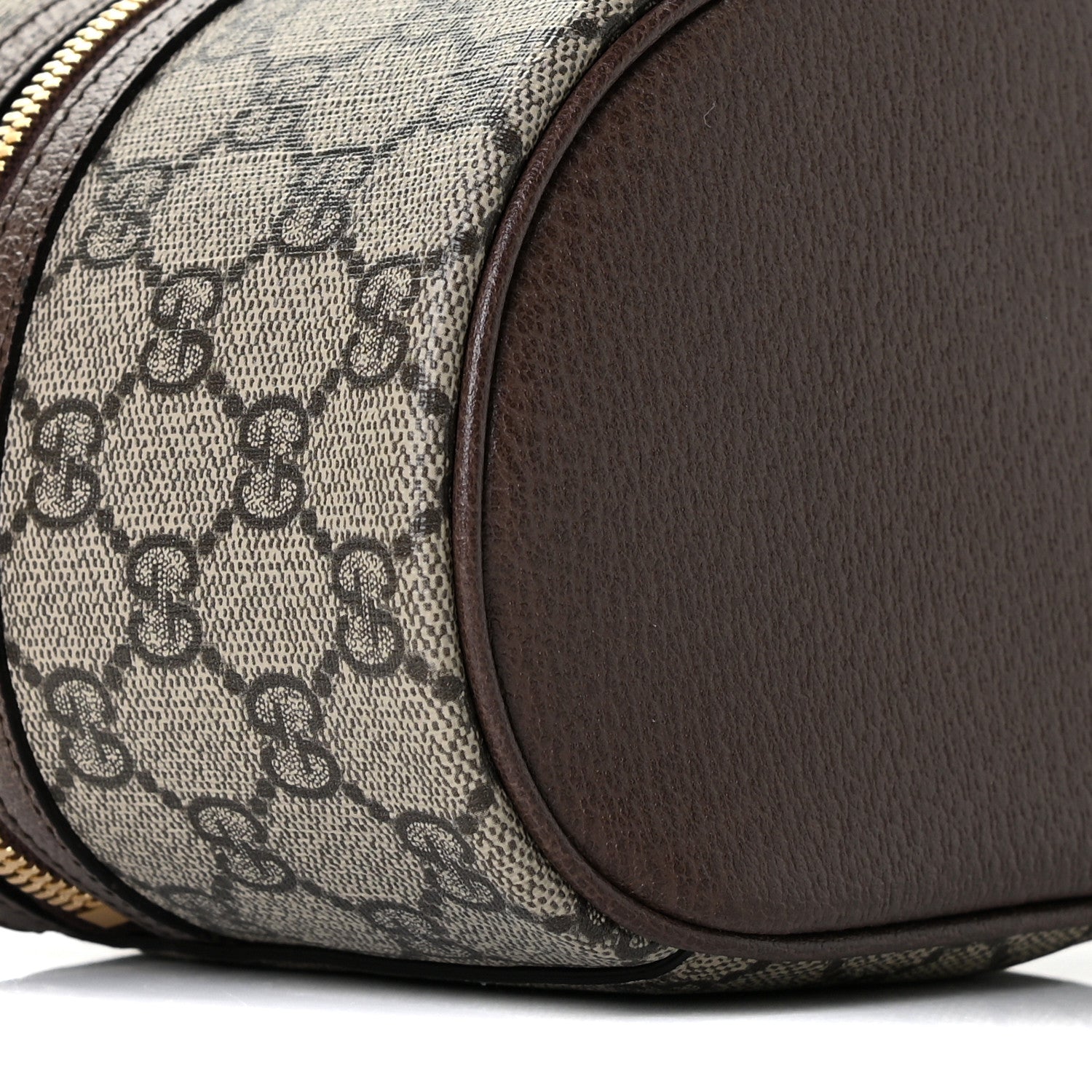 Gucci GG Supreme Monogram Textured Calfskin Web Ophidia Vanity Cosmetic Case Beige Ebony New Acero 3 of 10