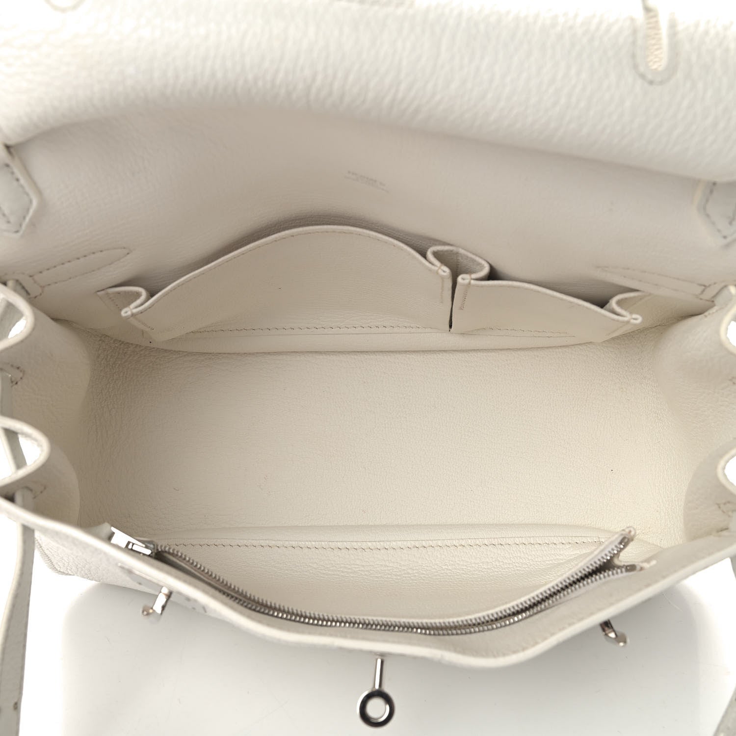 Hermes Taurillon Clemence Jypsiere 28 White 4 of 13