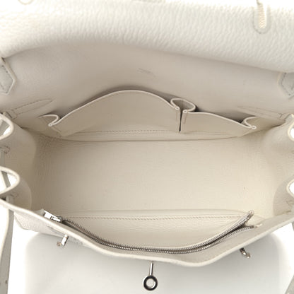 Hermes Taurillon Clemence Jypsiere 28 White 4 of 13