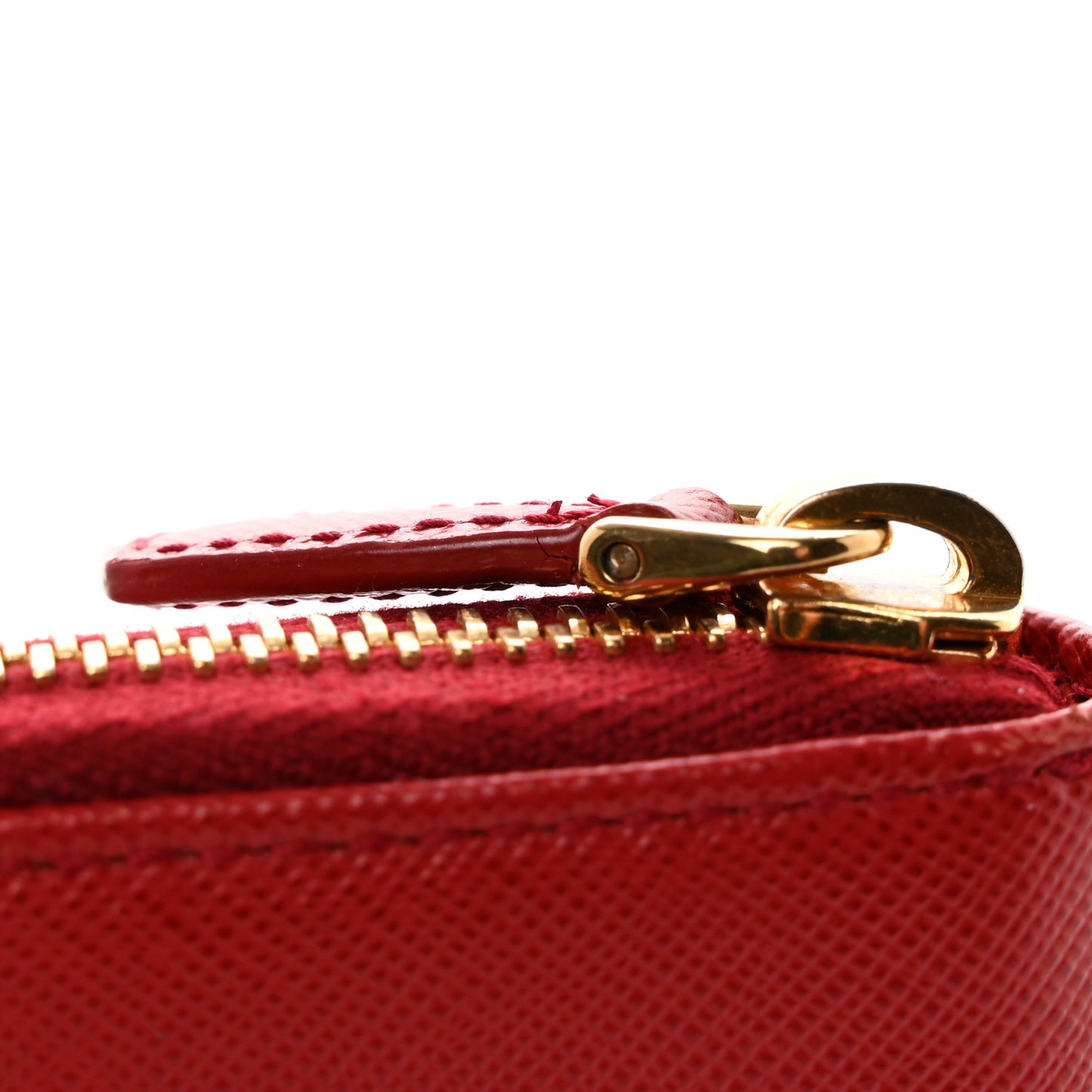 Saffiano Metal Zip Coin Purse Fuoco