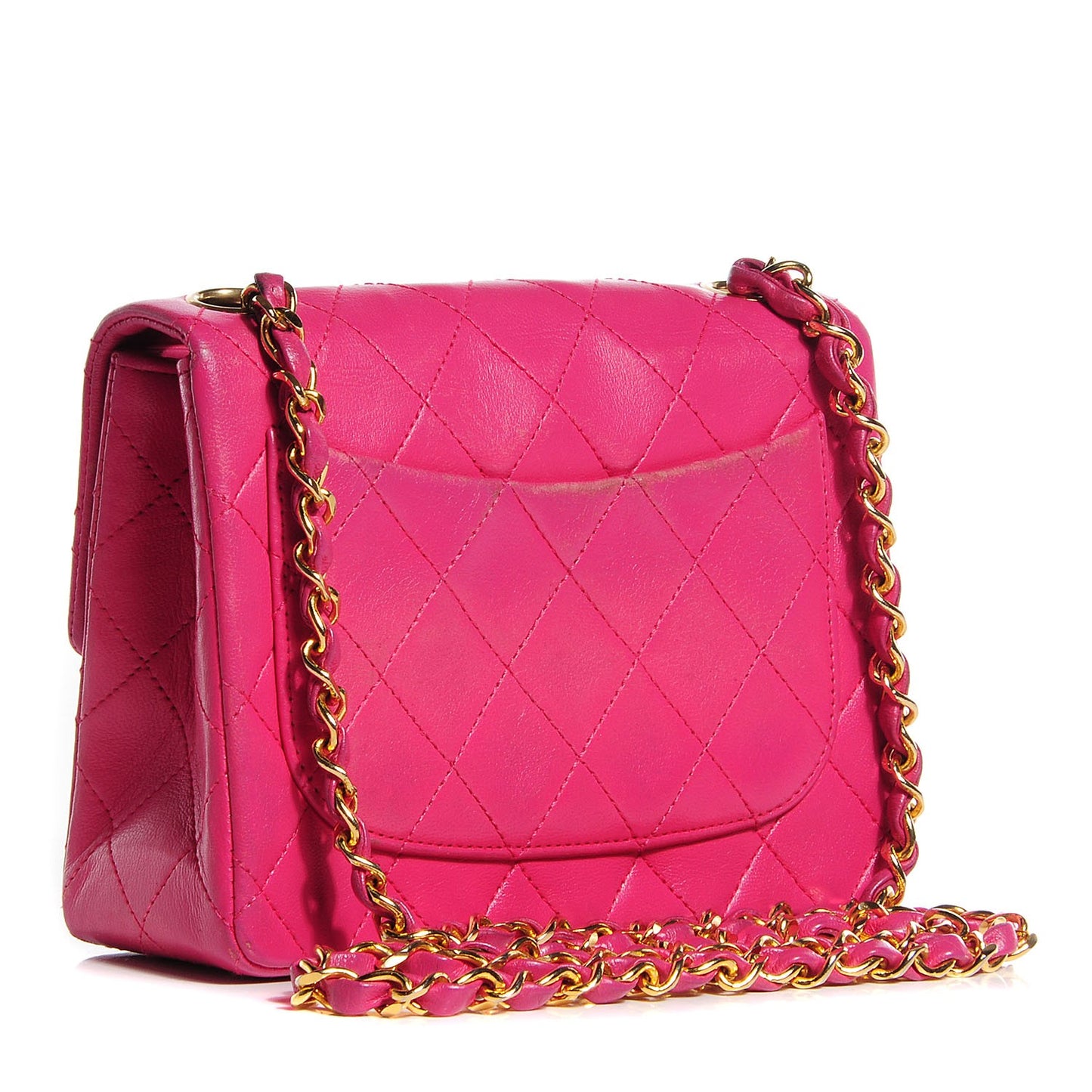 Lambskin Quilted Mini Square Flap Pink
