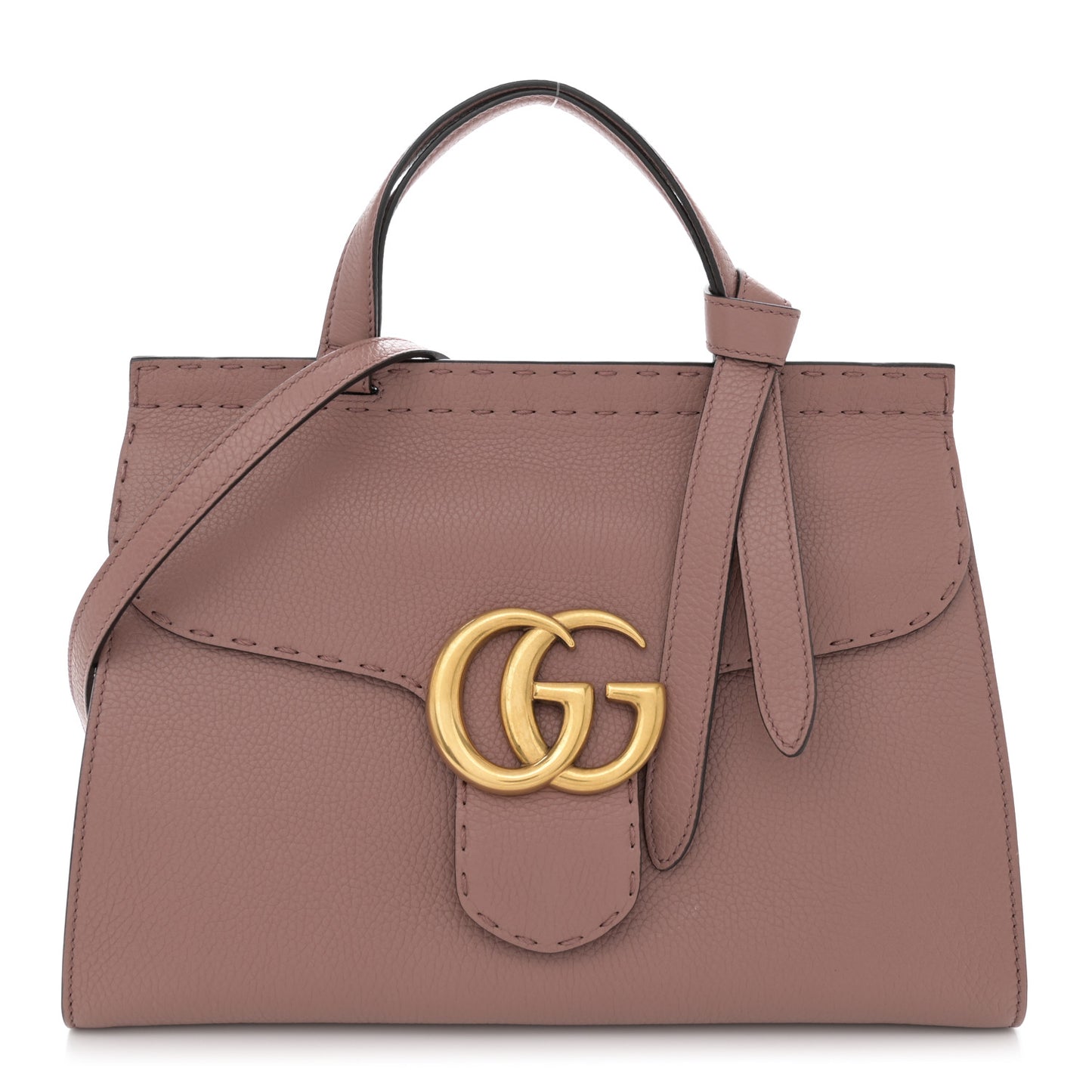 Calfskin Small GG Marmont Top Handle Bag Rosy Phard